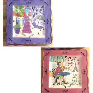 Certified International by Jennifer Brinkley 2 Decorative 11.5” x 11.5” Plates